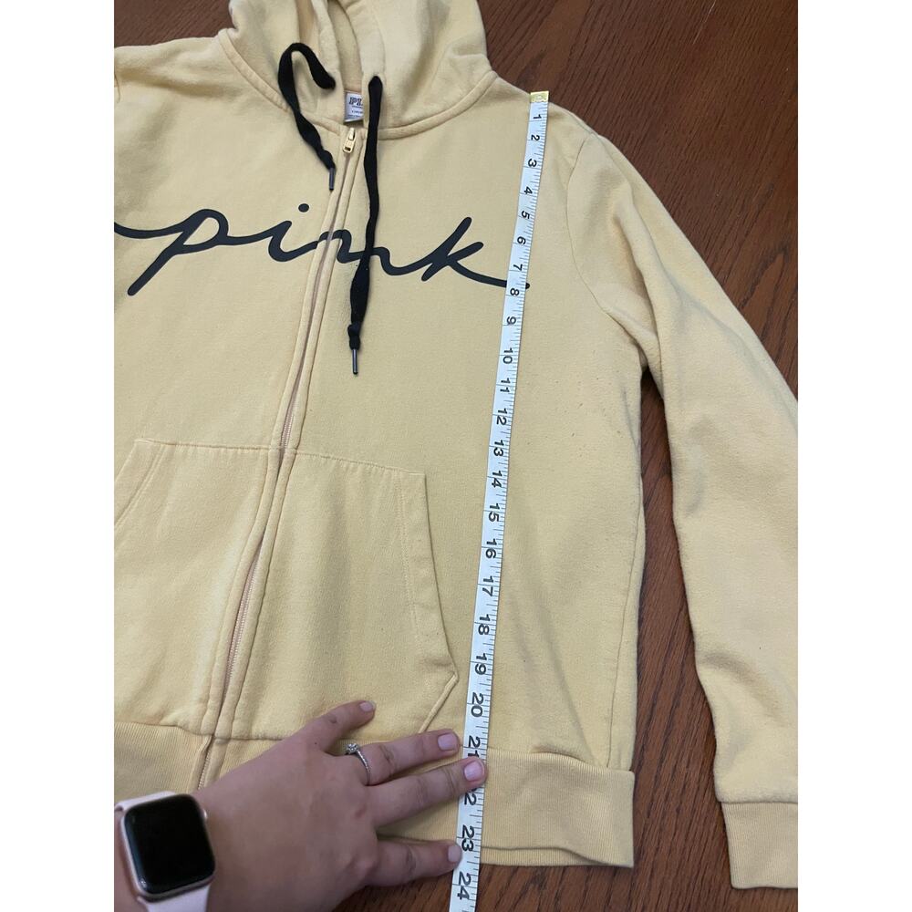 VS Pink Logo Script Zip Up Hoodie Size L - Picture 7 of 9